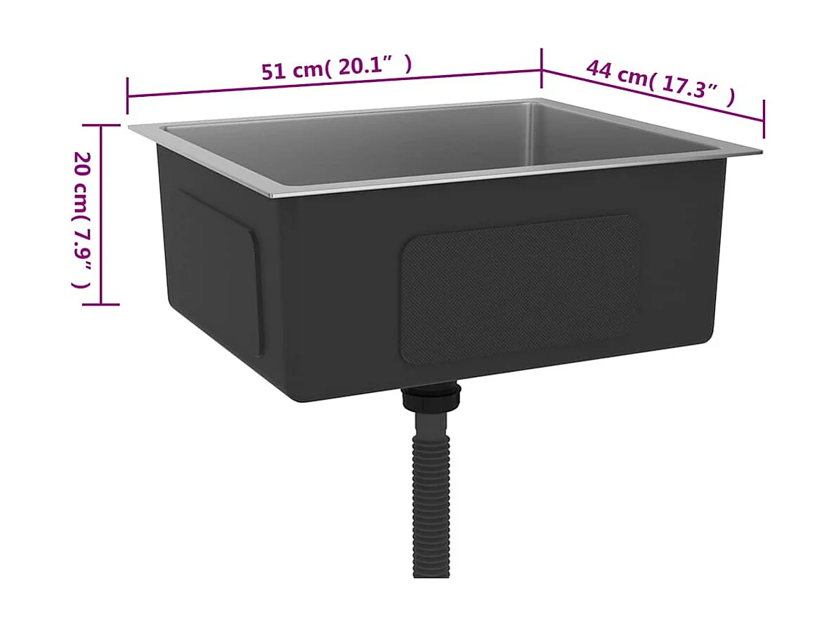 évier de cuisine fait main Acier inoxydable