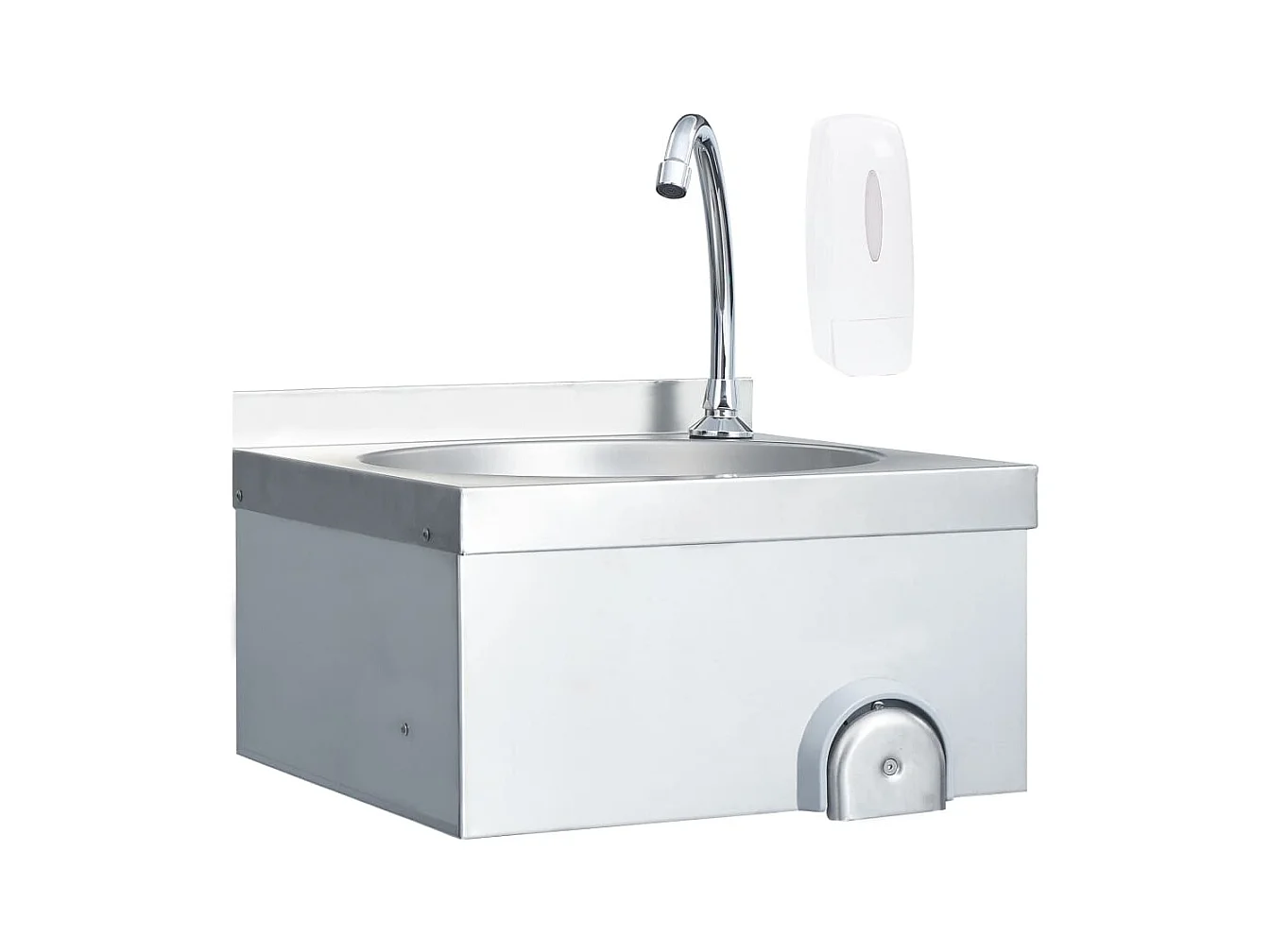 Lavabo de lavage avec robinet et distributeur de savon Inox