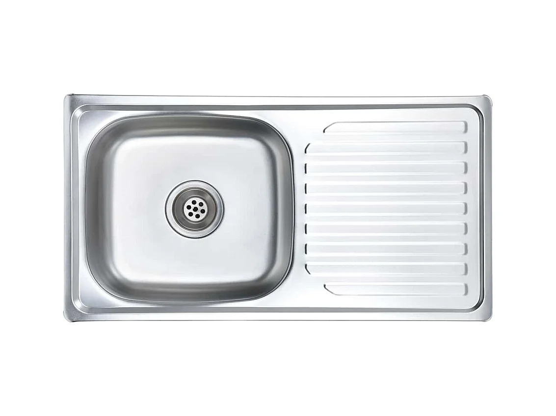 évier de cuisine avec crépine et piège Acier inoxydable