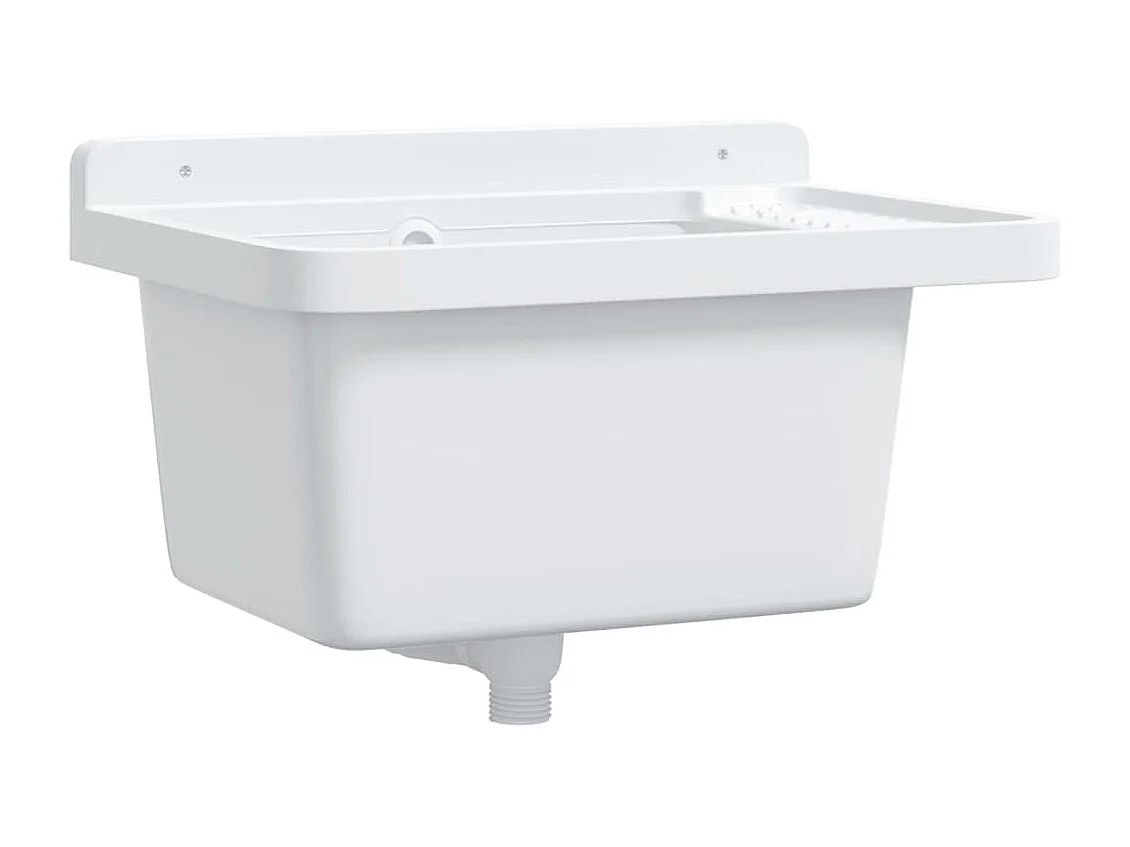 Lavabo pour montage murale blanc 50x35x24 cm résine
