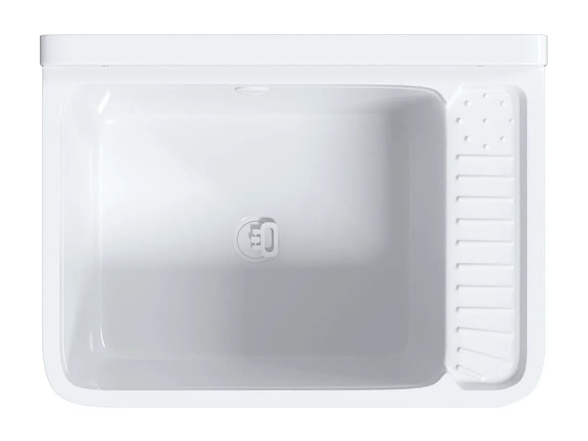 Lavabo pour montage murale blanc 50x35x24 cm résine