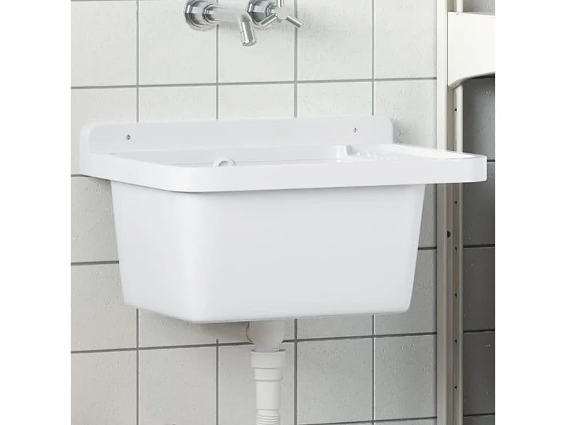 Lavabo sospeso bianco 50x35x24 cm resina