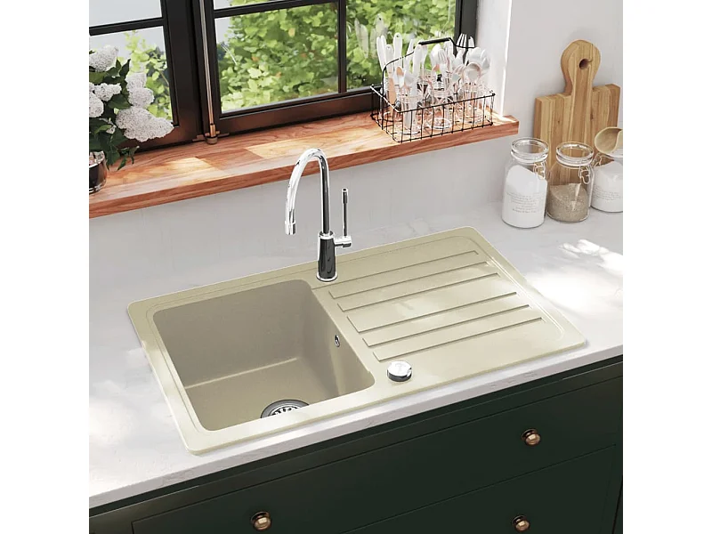 Granit Küchenspüle Einzelspüle Beige
