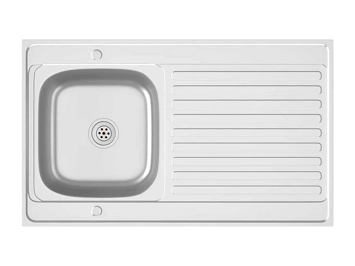 Jeu d'évier de cuisine et égouttoir argenté 1000x600x155mm inox