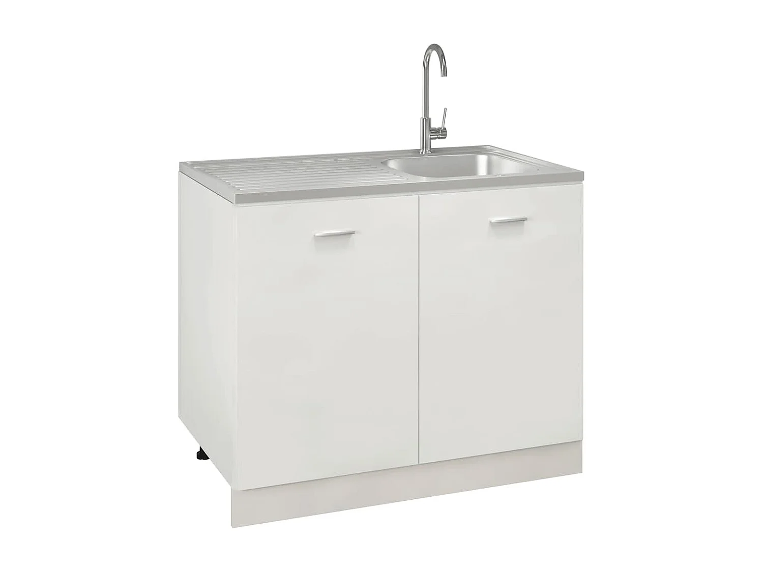 Jeu d'évier de cuisine et égouttoir argenté 1000x600x155mm inox