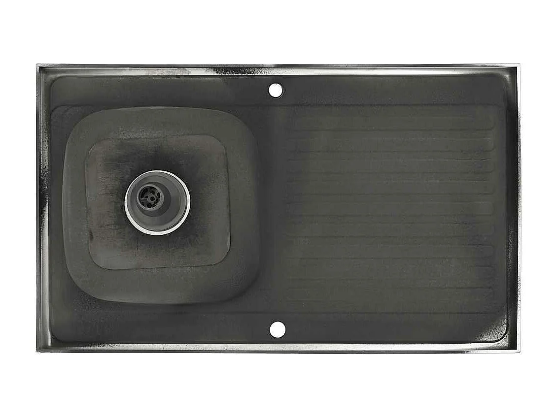 Jeu d'évier de cuisine et égouttoir argenté 1000x600x155mm inox