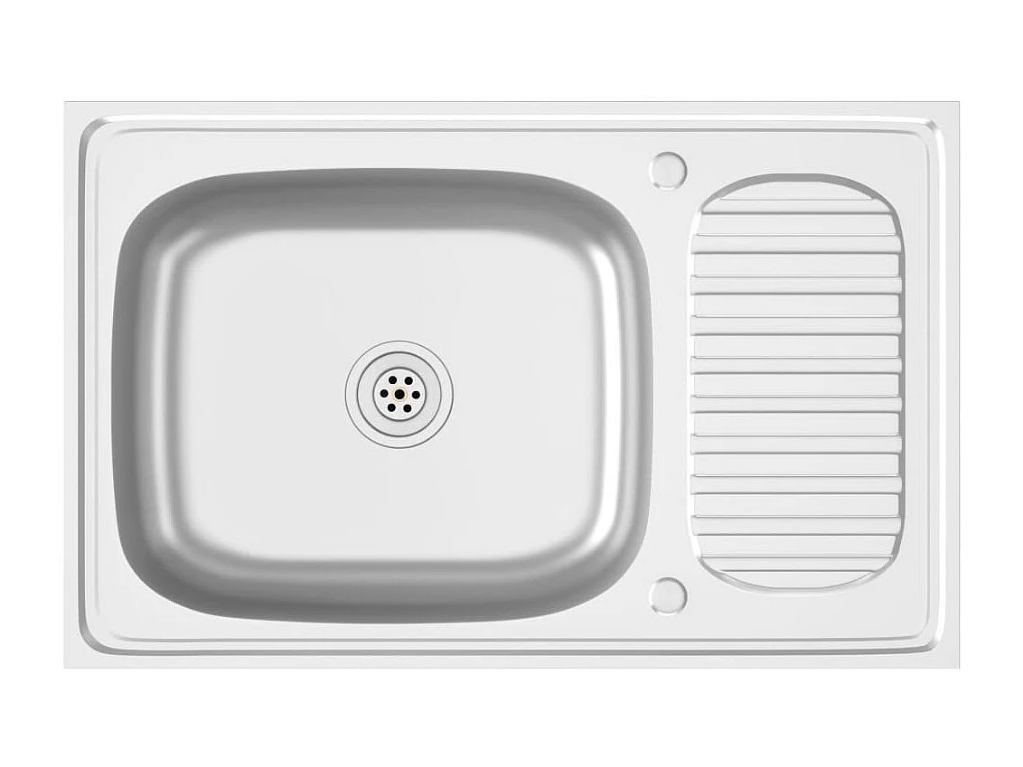 Set lavello e scolapiatti cucina argento 800x500x155 mm acciaio inox