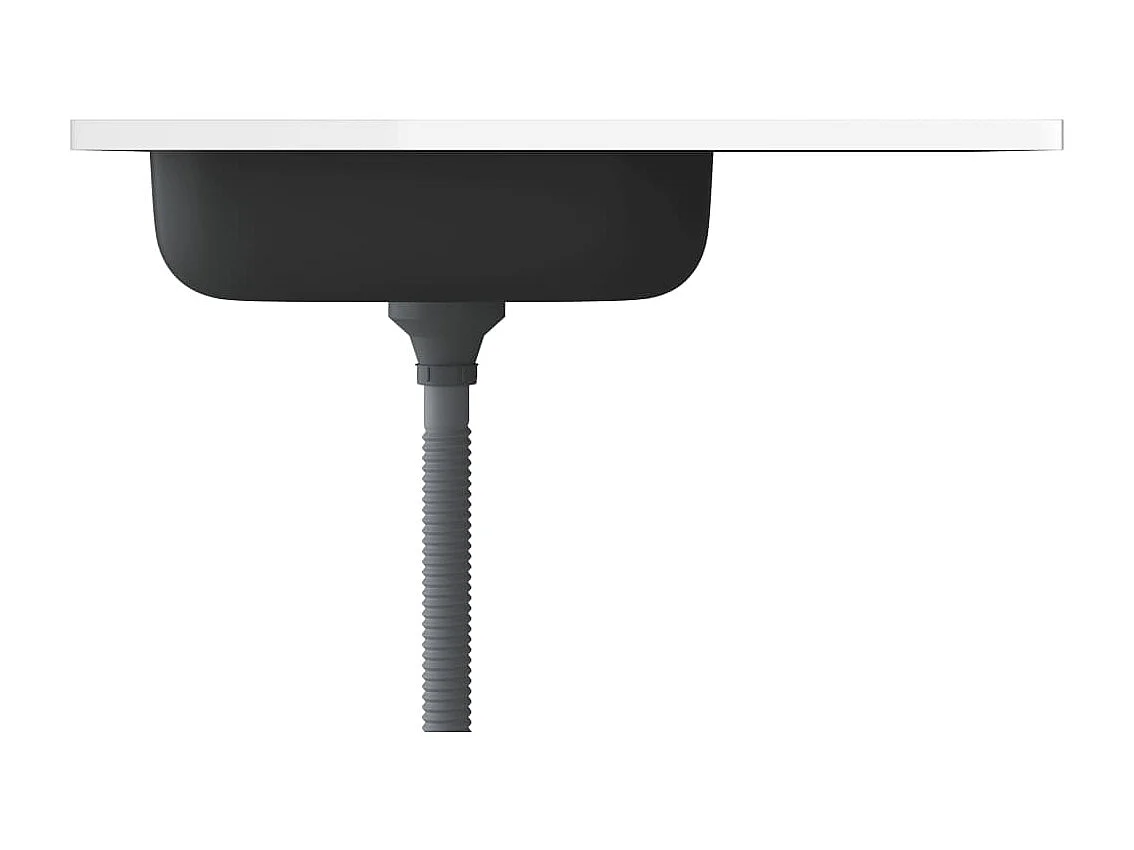 Küchenspüle und Abtropffläche Set silber 800x500x155 mm Edelstahl