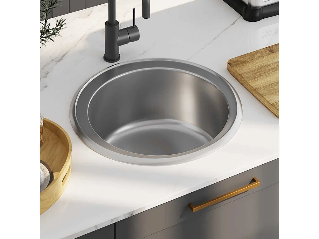 évier de cuisine avec crépine et piège Acier inoxydable