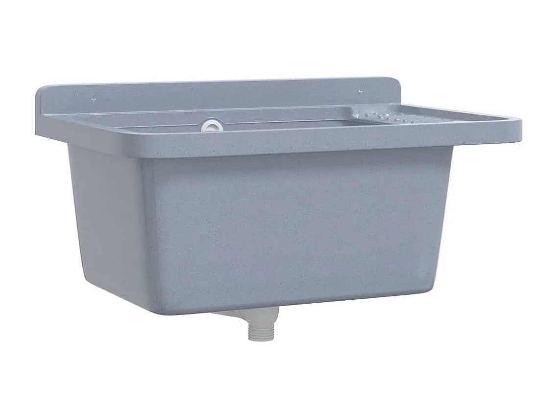 Lavabo pour montage murale gris 60x40x28 cm résine