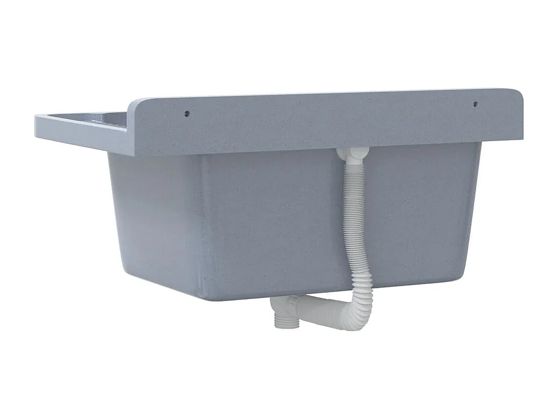 Lavabo pour montage murale gris 60x40x28 cm résine