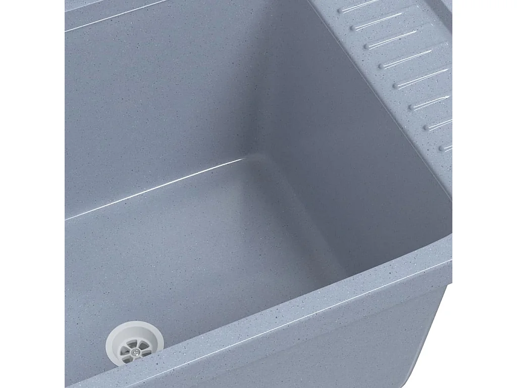 Lavabo pour montage murale gris 60x40x28 cm résine