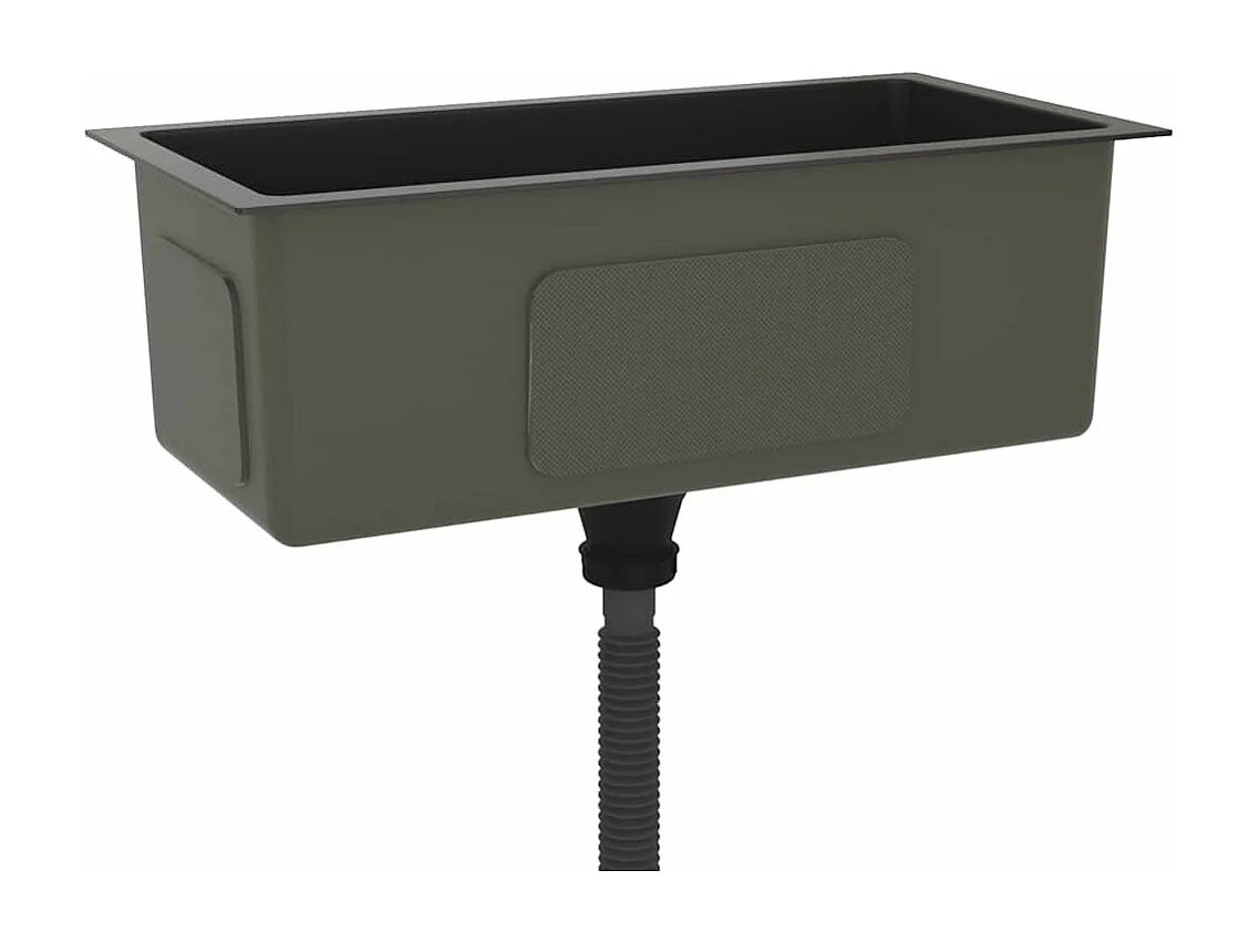 Handgefertigte Küchenspüle aus schwarzem Edelstahl