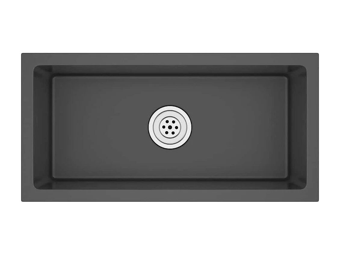 Fregadero de cocina hecho a mano de acero inoxidable negro