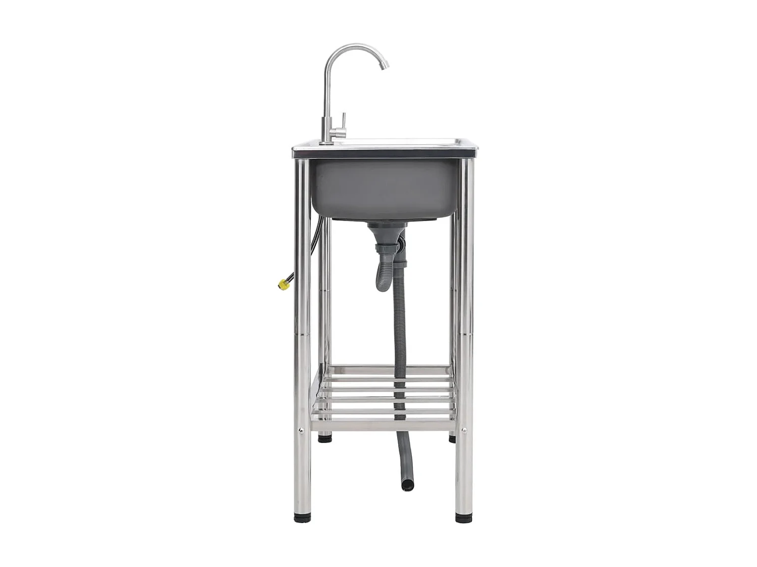 évier de camping Double lavabo avec robinet Acier inoxydable