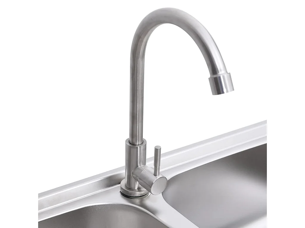 évier de camping Double lavabo avec robinet Acier inoxydable