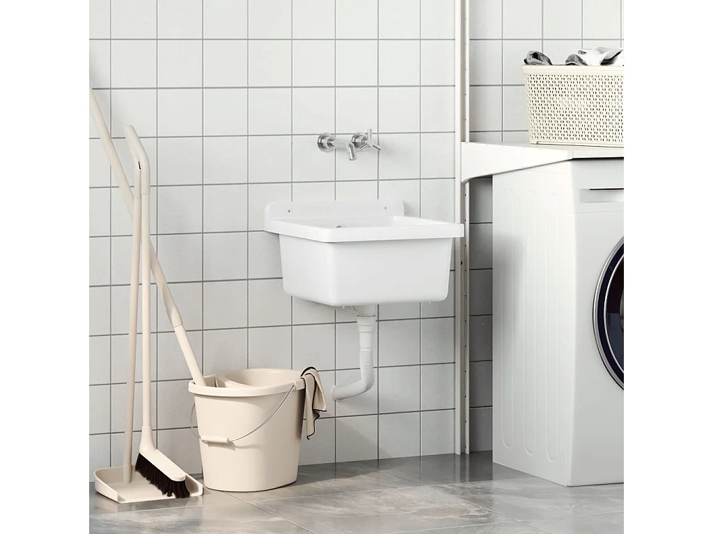 Lavabo pour montage murale blanc 40x40x24 cm résine