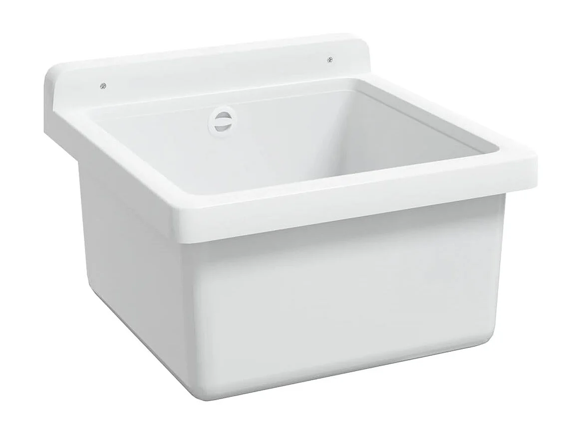 Lavabo pour montage murale blanc 40x40x24 cm résine