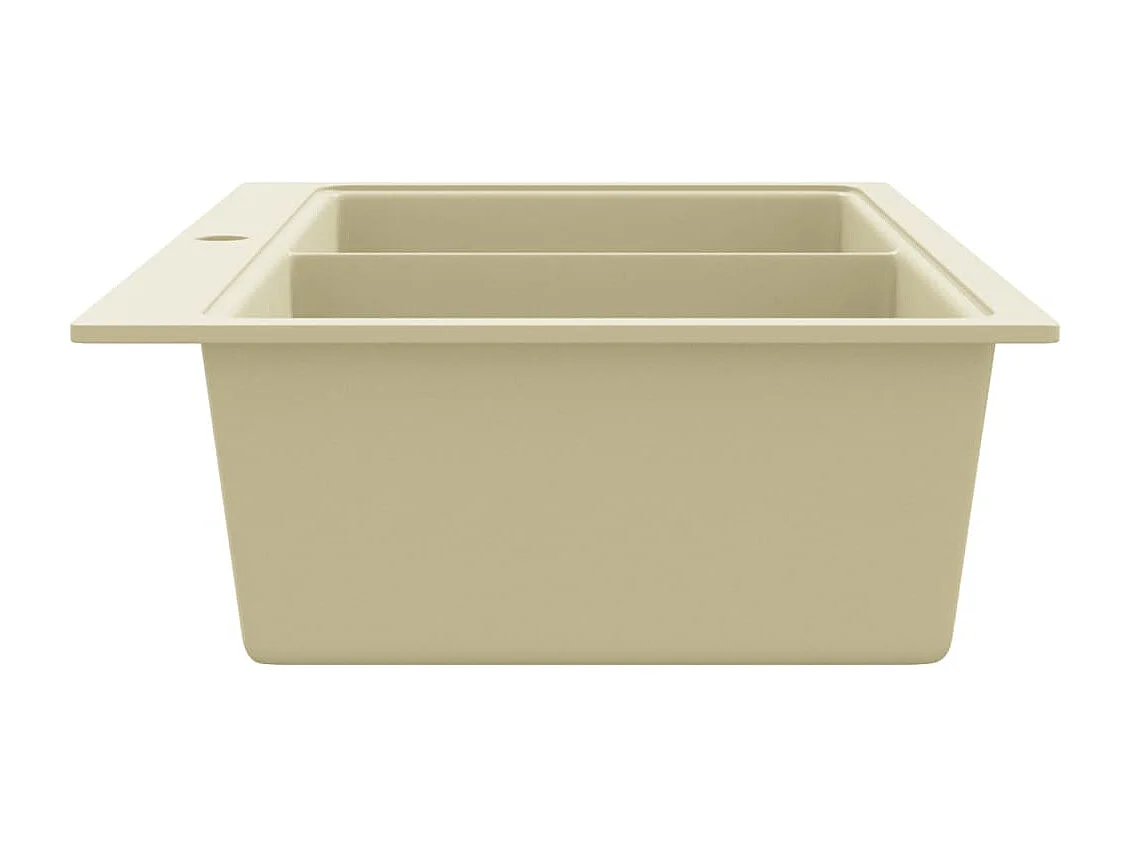 évier de cuisine Granit Double lavabo Beige