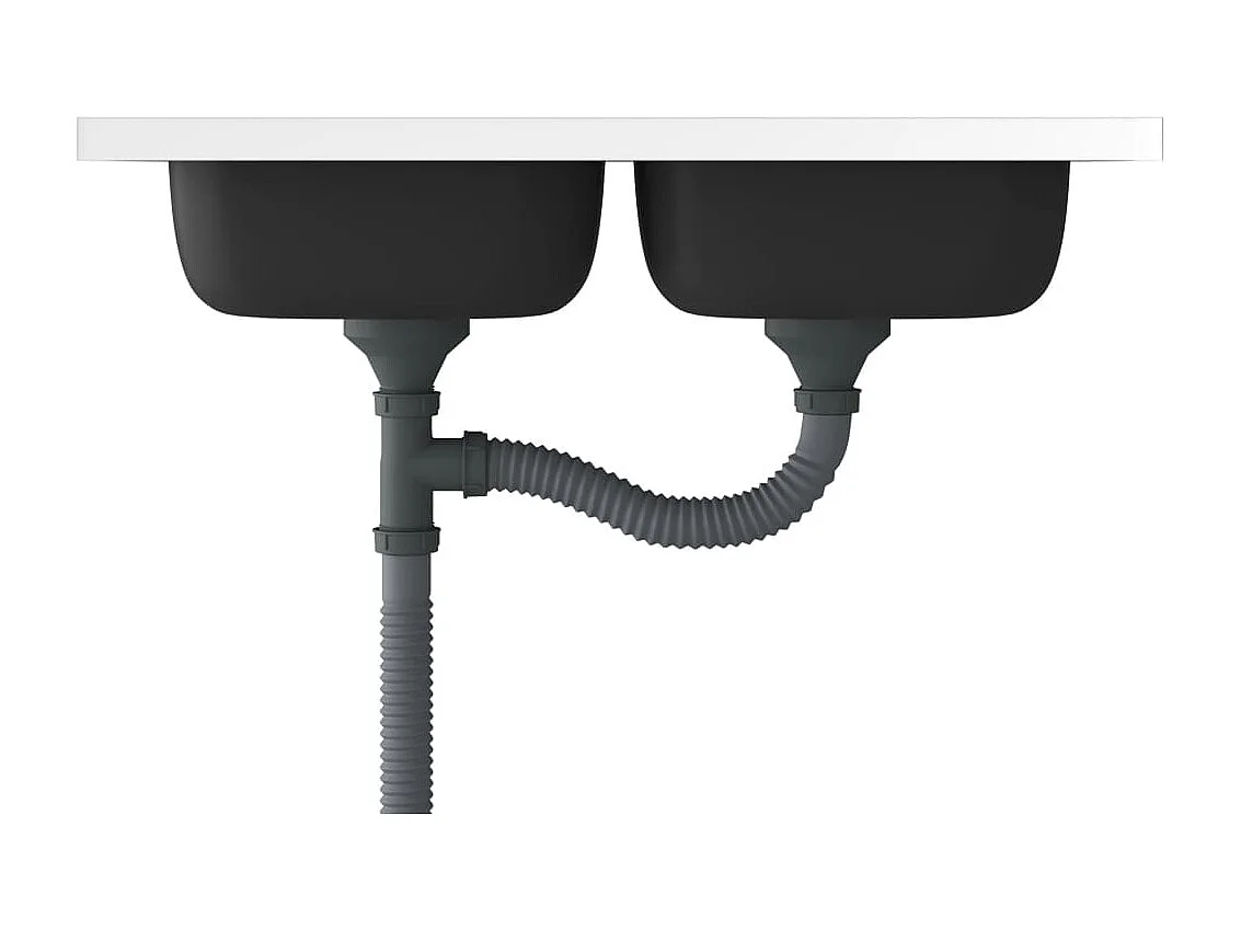 évier de cuisine à double lavabo argenté 800x600x155 mm inox