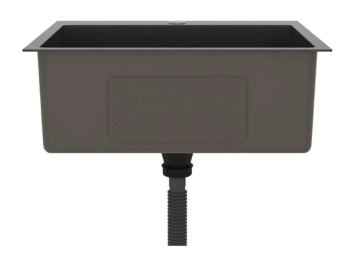 évier de cuisine fait main Noir Acier inoxydable