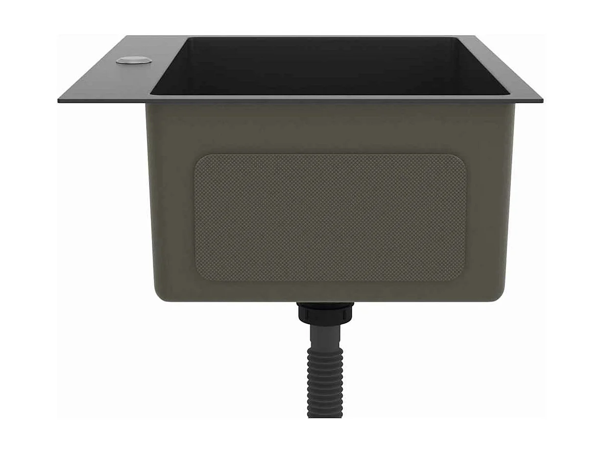 Pia de cozinha artesanal preta em aço inoxidável