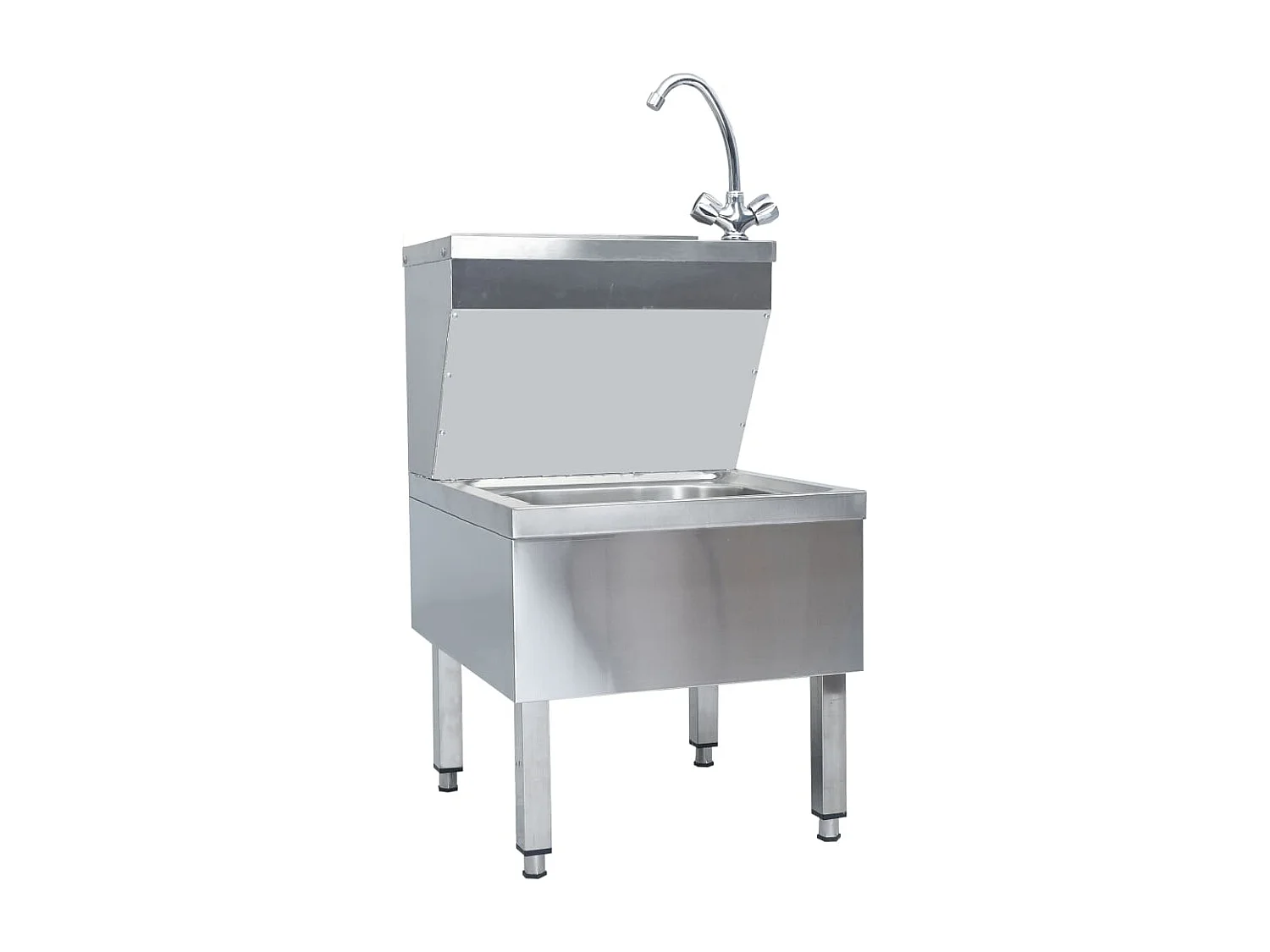 Lavandino lavamani commerciale con rubinetto in acciaio inox