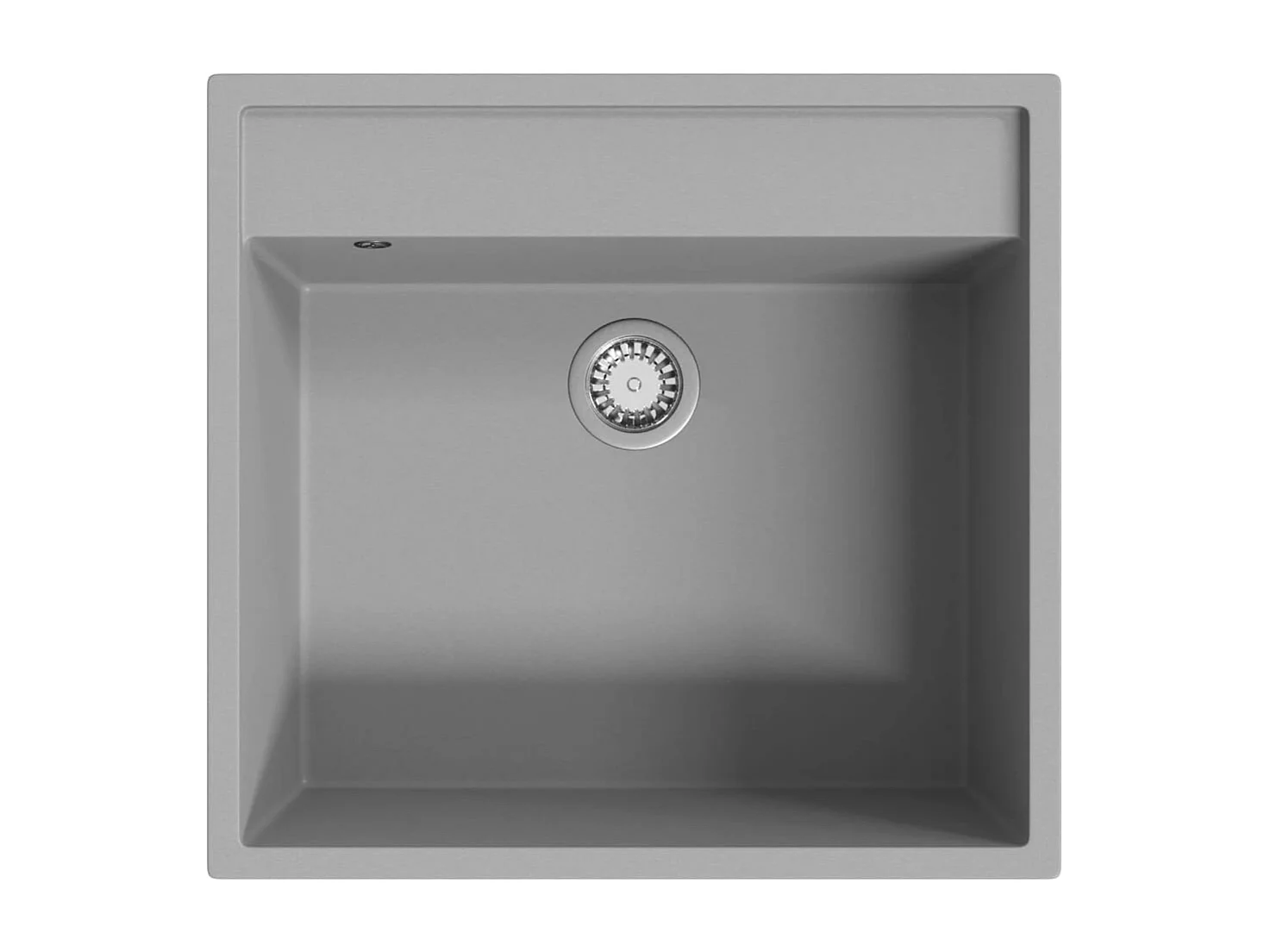 Granietgrijze keukengootsteen met overloopgat