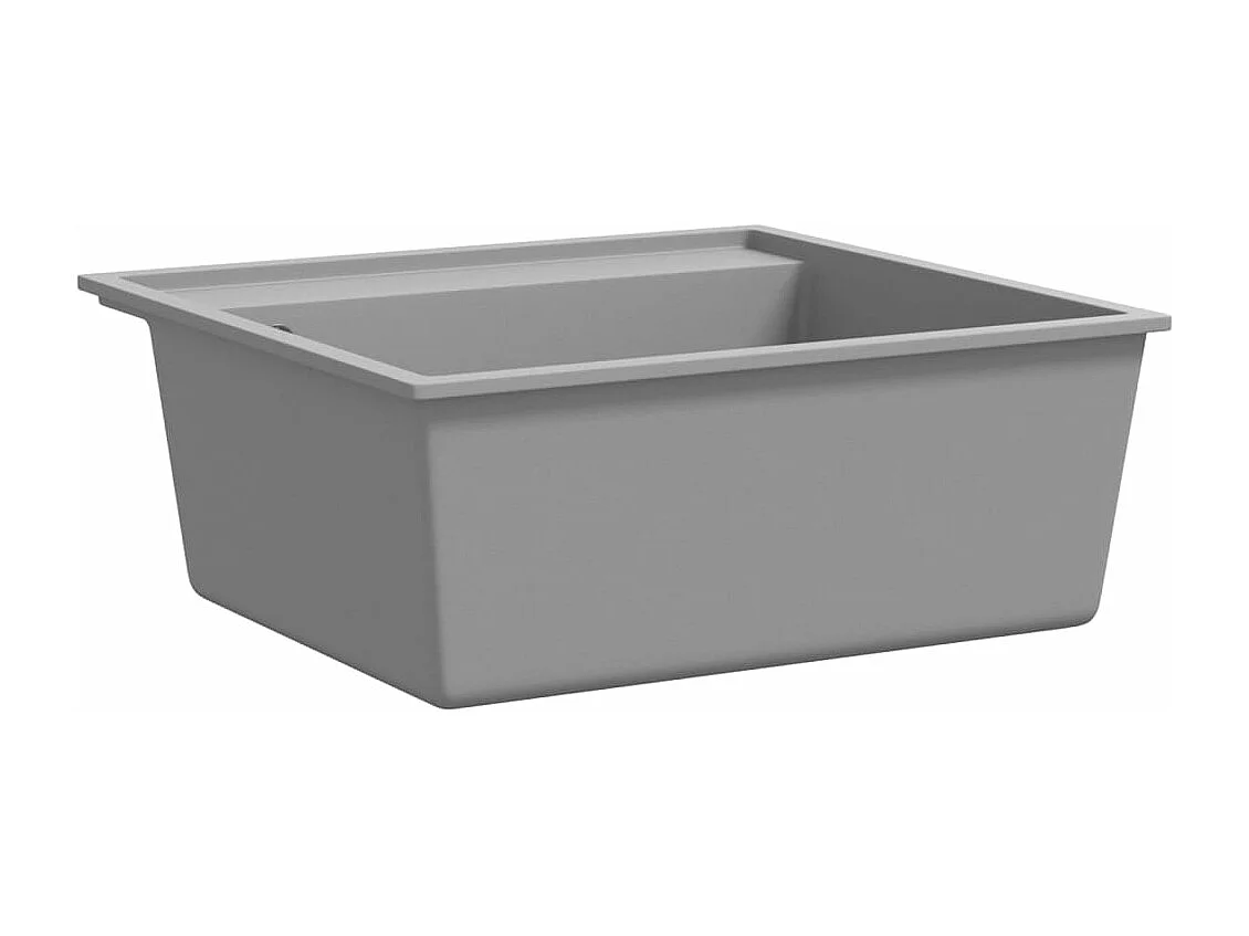 évier de cuisine avec trou de trop-plein Gris Granit