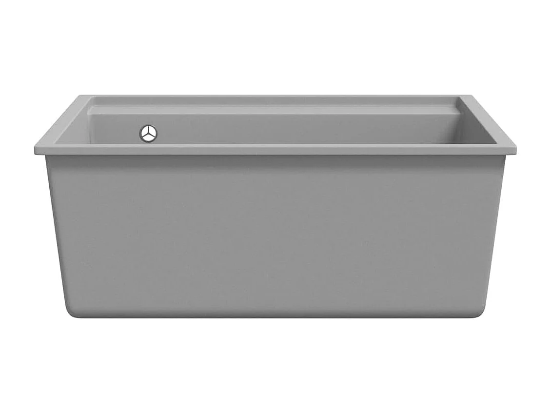 évier de cuisine avec trou de trop-plein Gris Granit