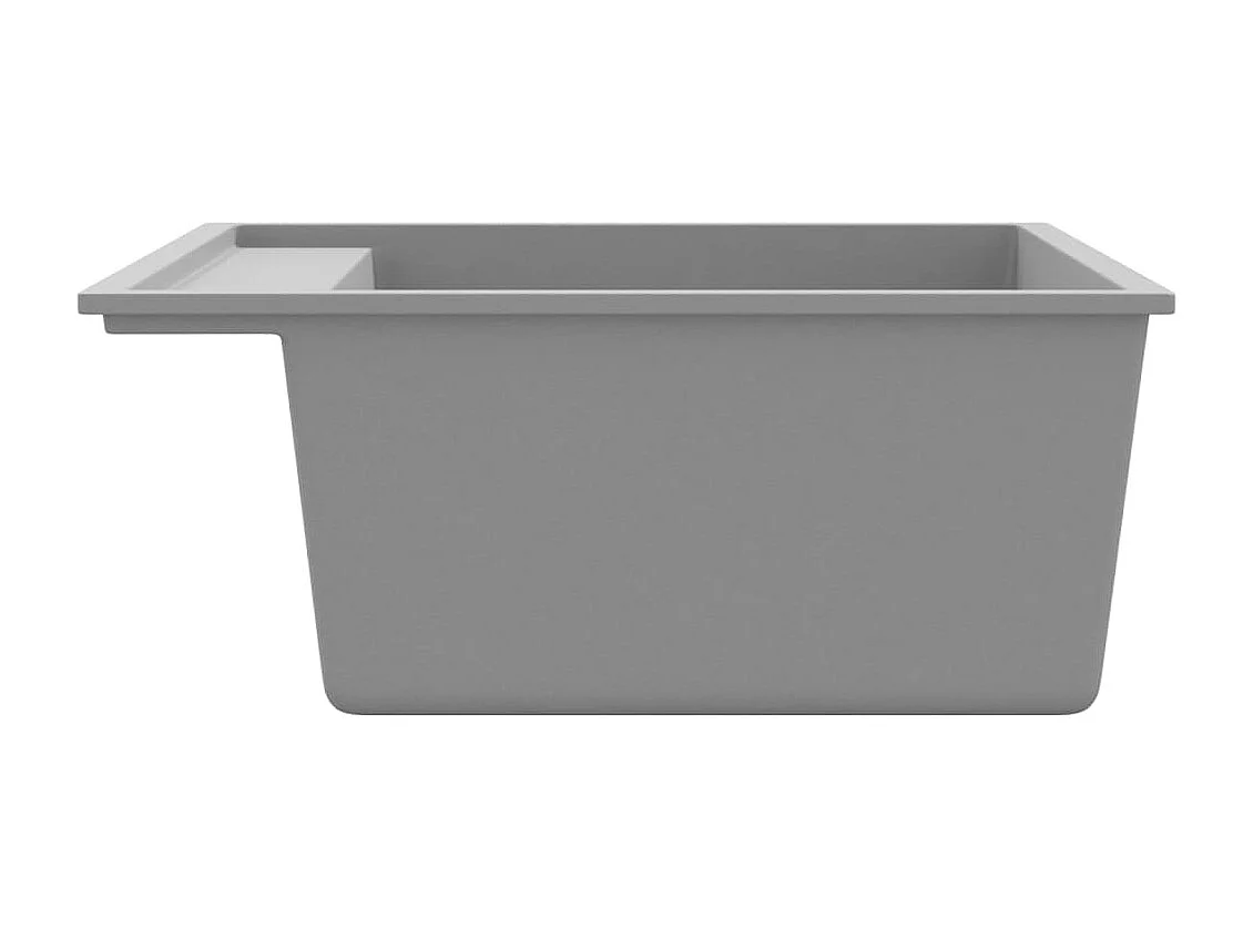 évier de cuisine avec trou de trop-plein Gris Granit