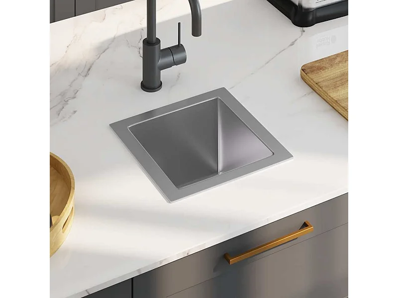 Lavello da cucina fatto a mano in acciaio inox