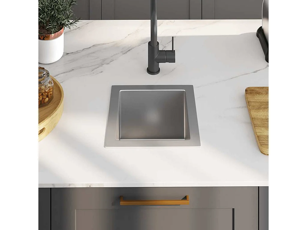 Lavello da cucina fatto a mano in acciaio inox