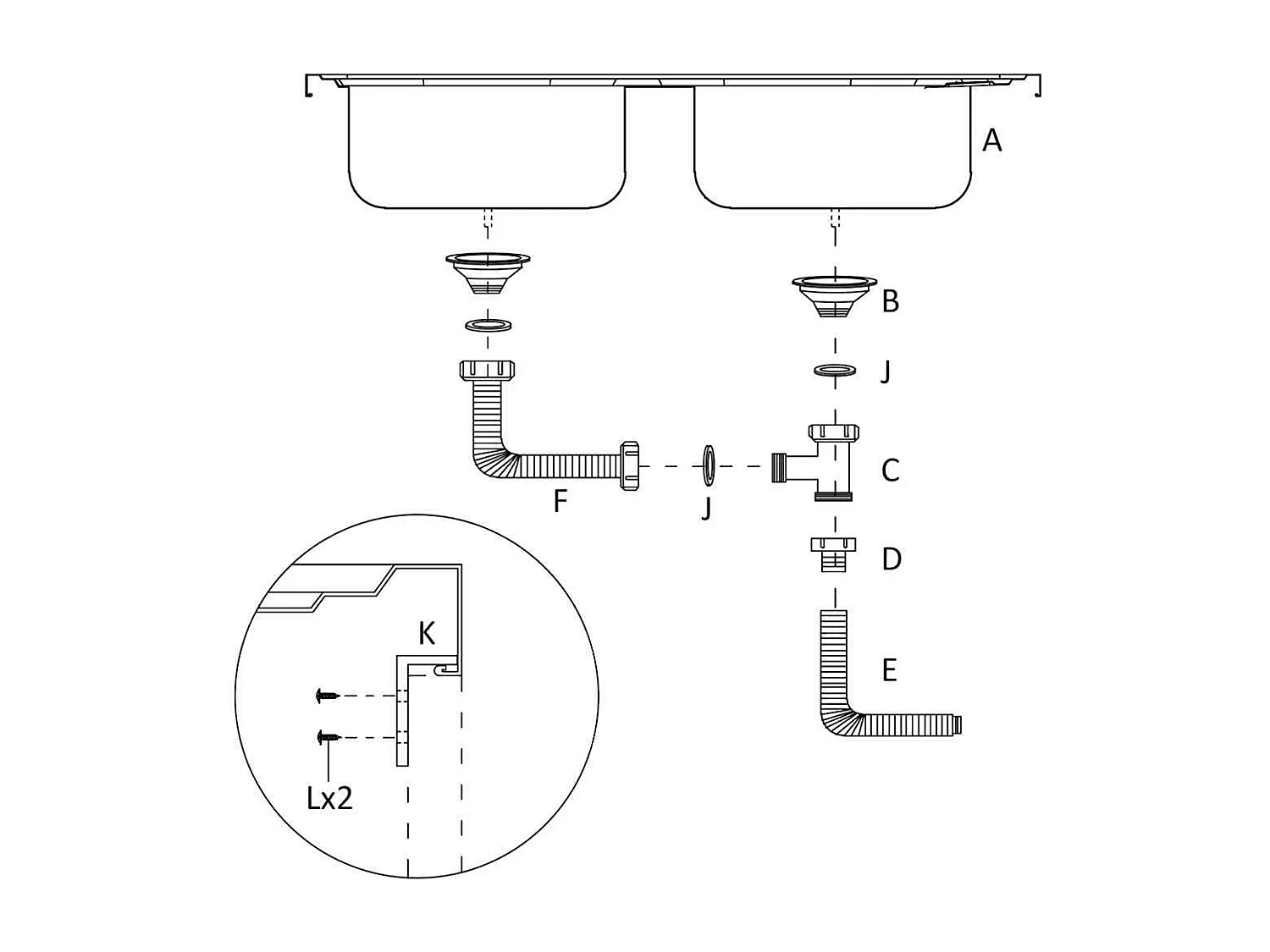 pia de cozinha dupla prata 1200x600x155 mm aço inoxidável