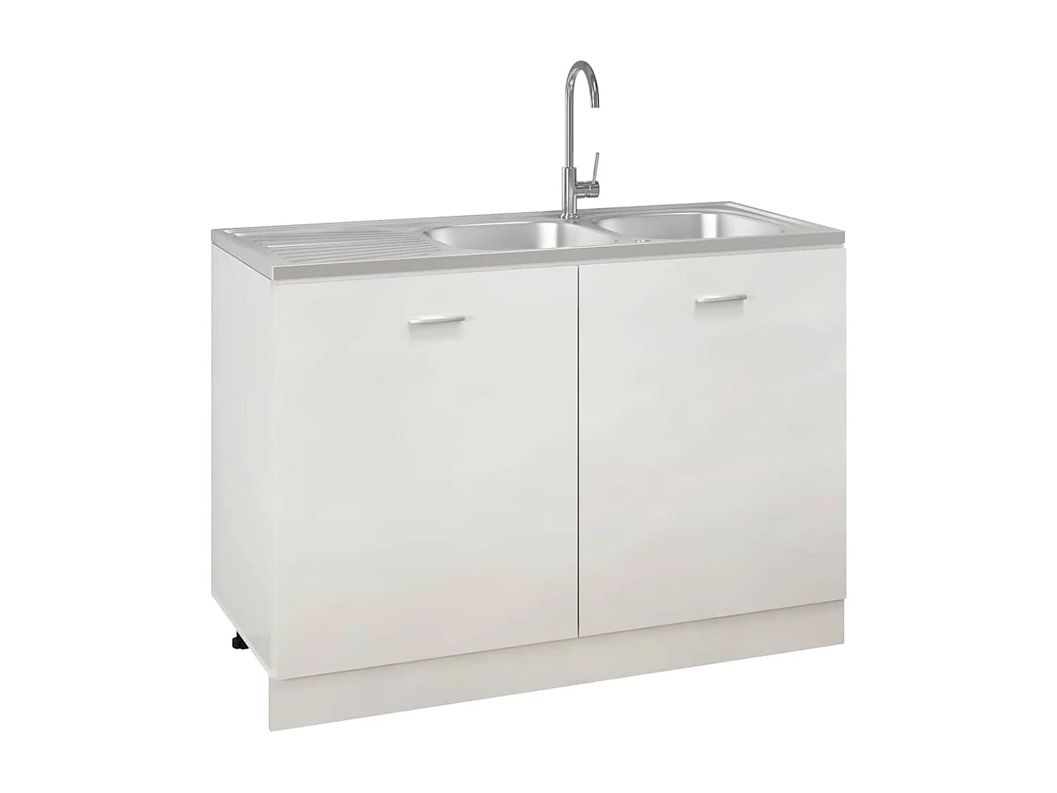 lavello cucina doppio lavello argento 1200x600x155 mm acciaio inox