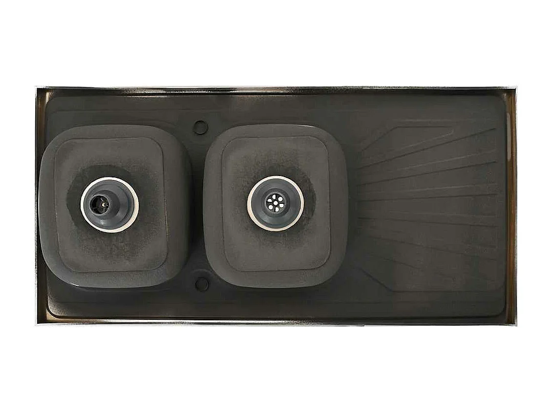 lavello cucina doppio lavello argento 1200x600x155 mm acciaio inox