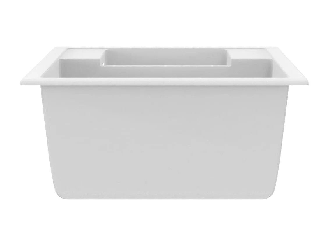 évier de cuisine deux lavabos trou de trop-plein Blanc Granit