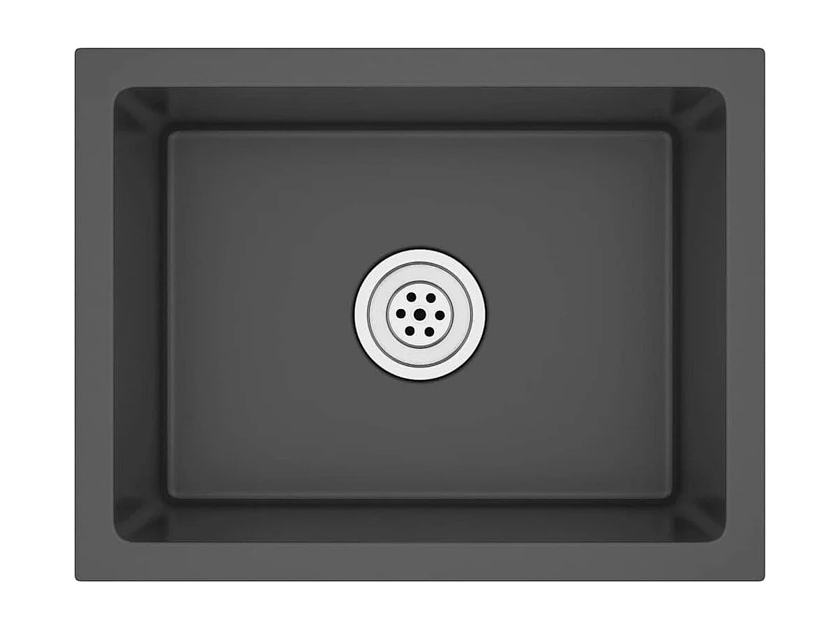 Pia de cozinha artesanal preta em aço inoxidável