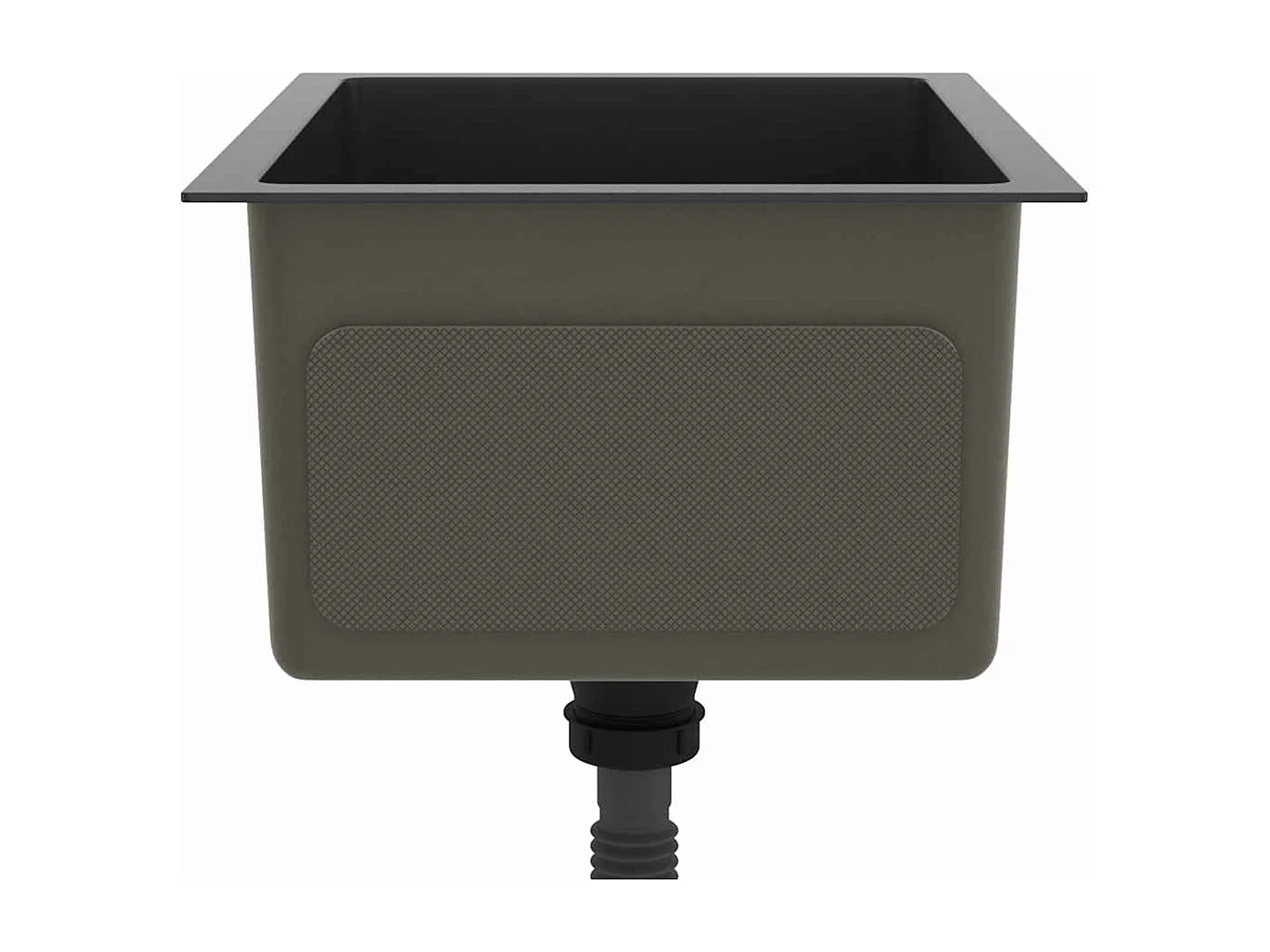 Pia de cozinha artesanal preta em aço inoxidável