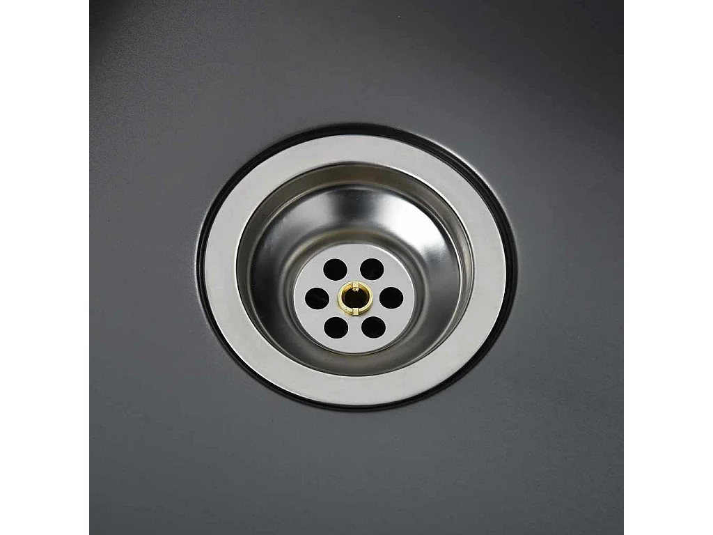 Pia de cozinha artesanal preta em aço inoxidável