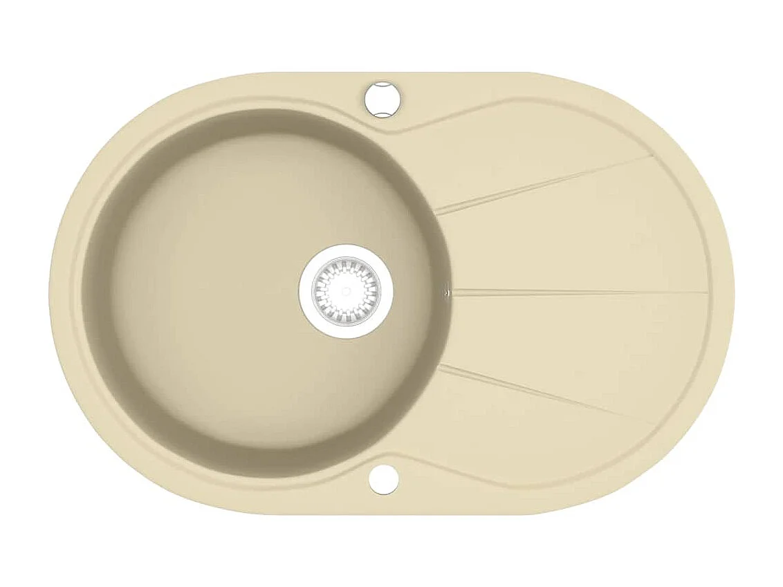 Granit Küchenspüle Einzel Oval Beige Spüle