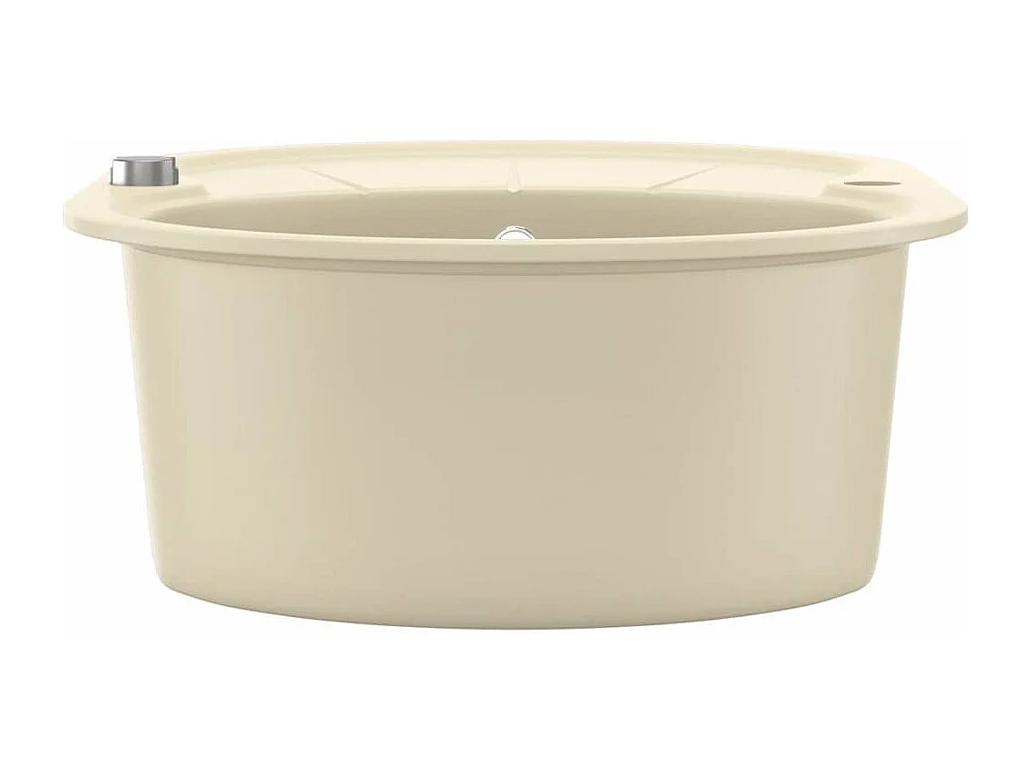 évier de cuisine Granit Seul lavabo Ovale Beige