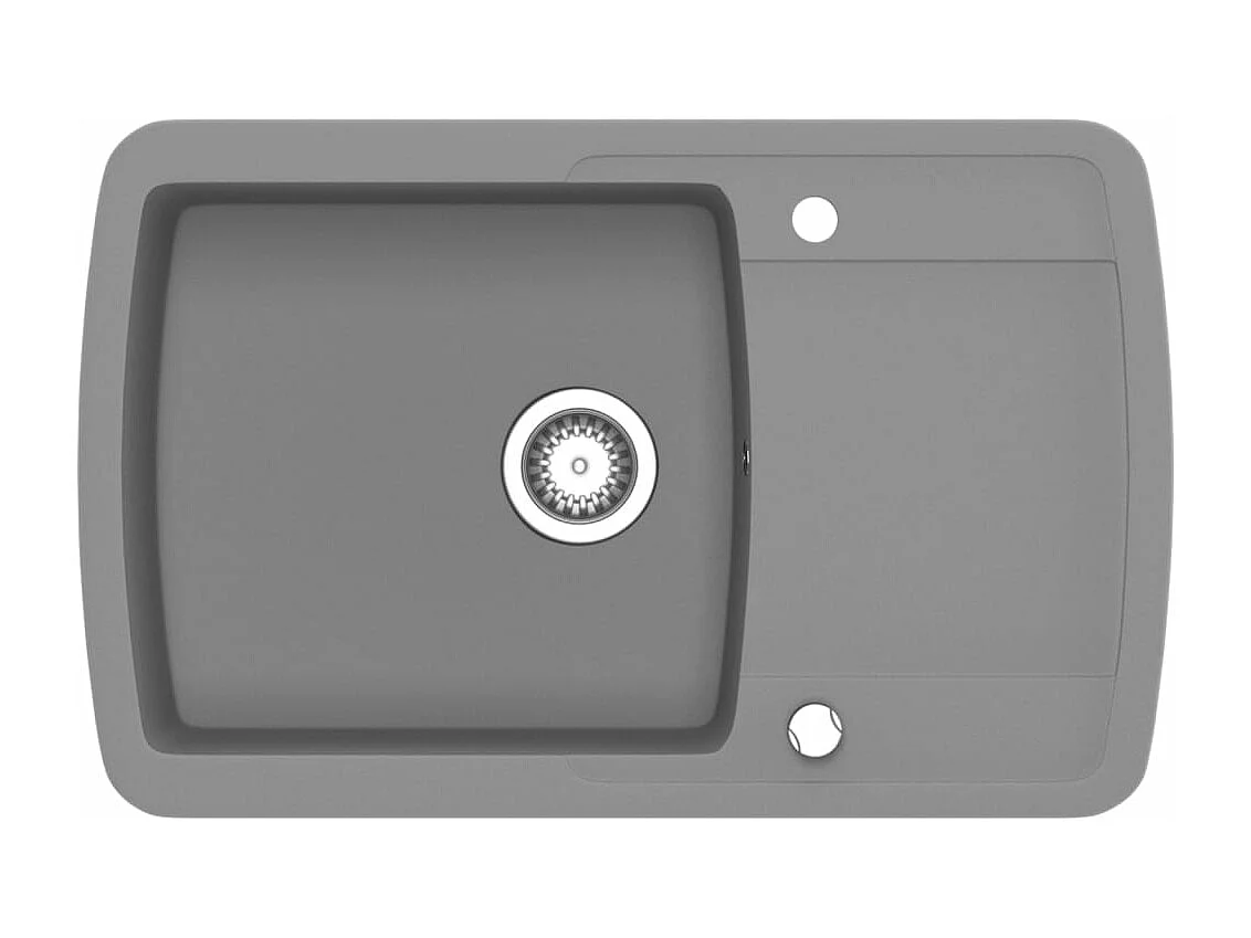 Granit-Küchenspüle, Einzelbecken, grau