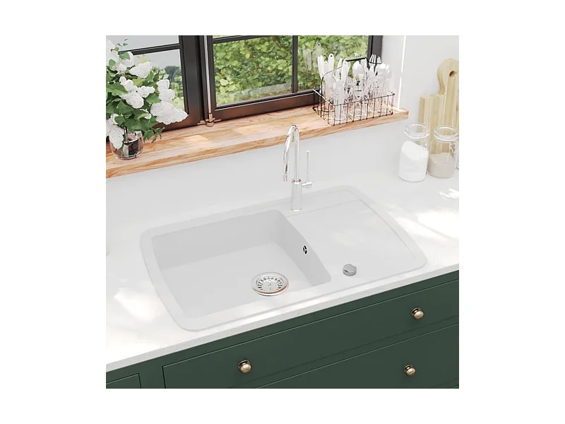 Granit Küchenspüle Einzelspüle Weiß