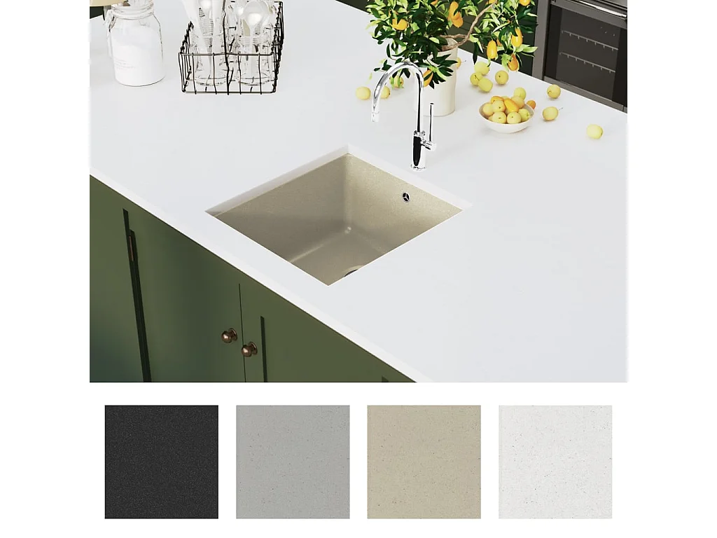 évier de cuisine Granit Seul lavabo Beige