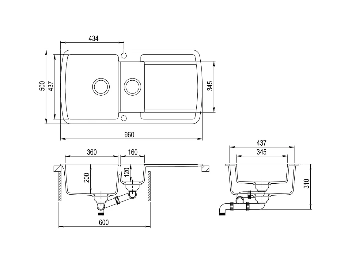 Granit Küchenspüle Doppelspüle Beige