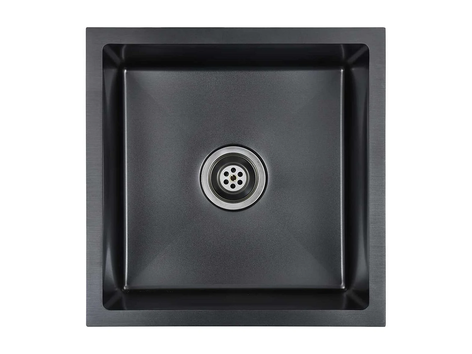 Handgefertigte Küchenspüle aus schwarzem Edelstahl