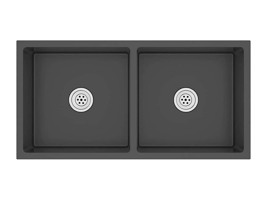 Handgefertigte Küchenspüle aus schwarzem Edelstahl