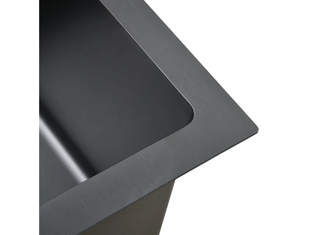 Handgefertigte Küchenspüle aus schwarzem Edelstahl