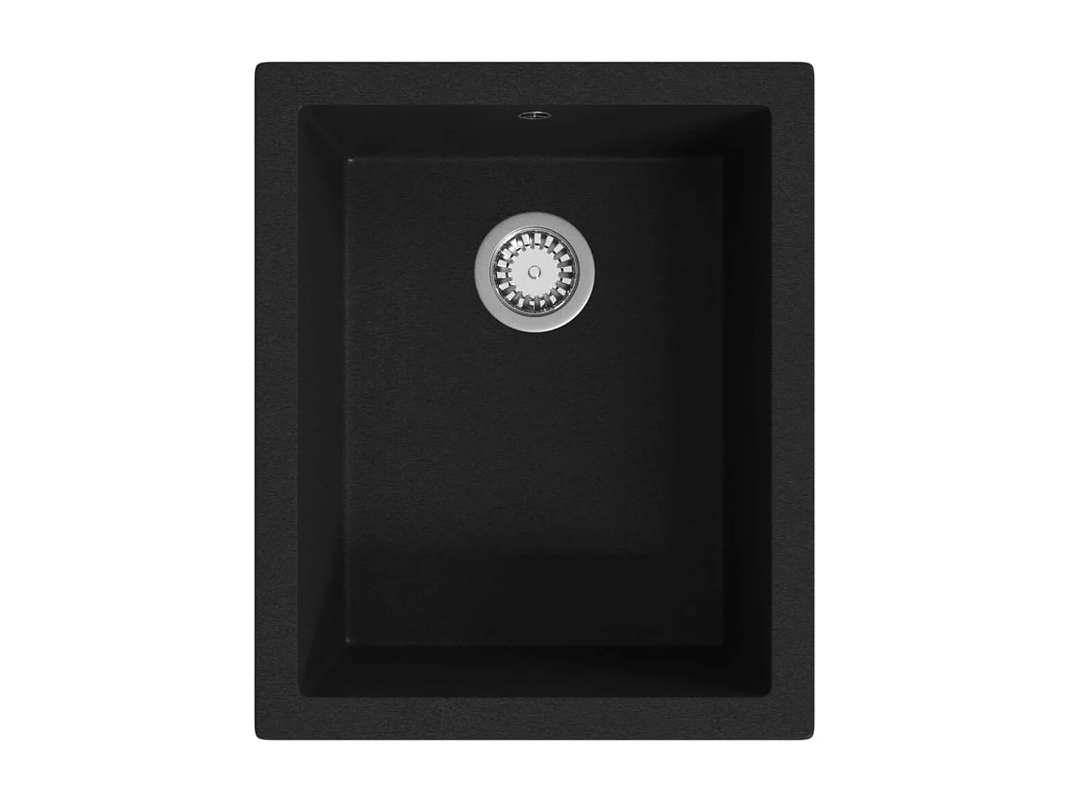 Lavello da cucina in granito nero con foro di troppo pieno